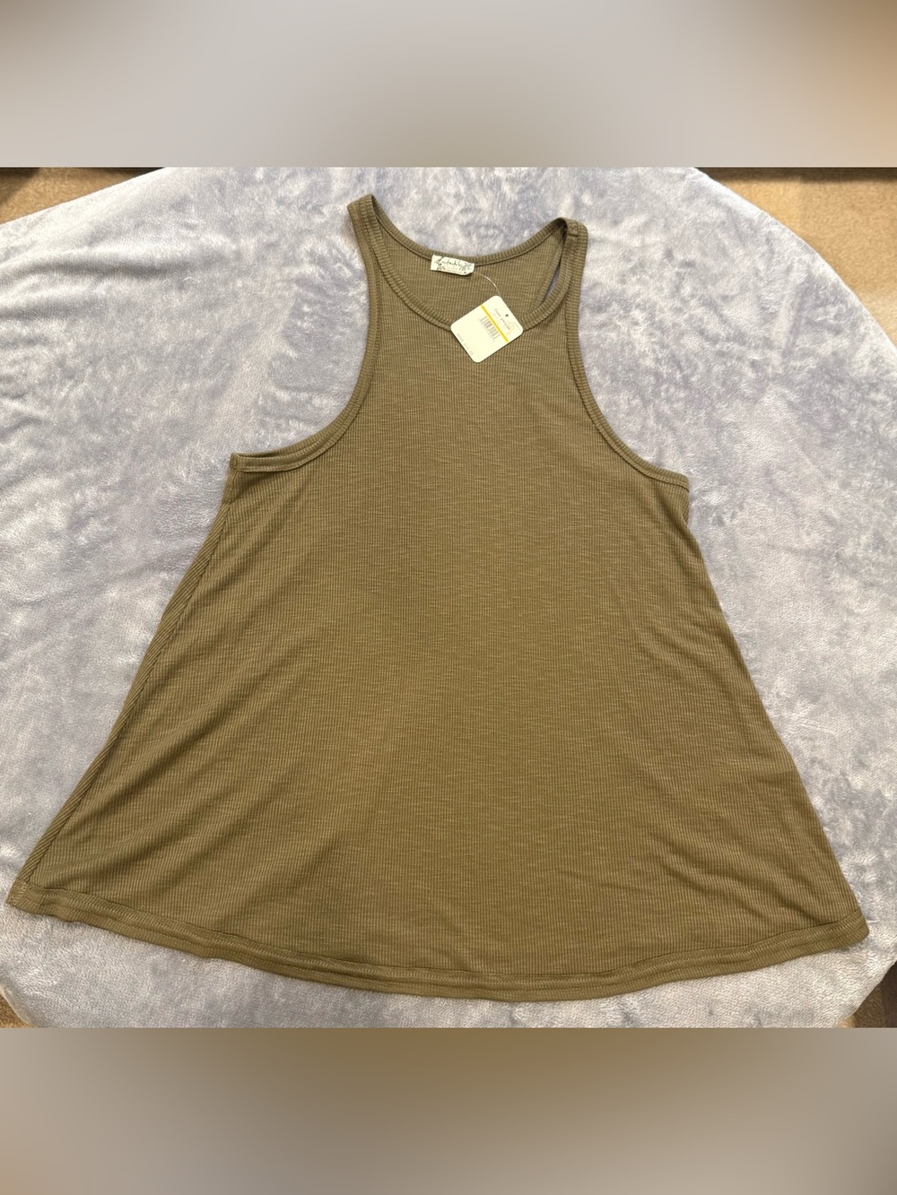 Free People Olive Ribbed Racerback Tank - Picture 6 of 8